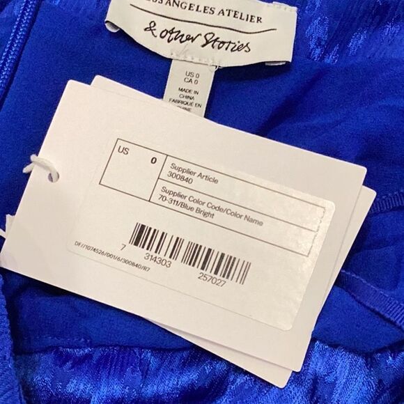 NWT & Other Stories Halter Cut Out Midi Sleeveless Dress Blue Sz 0 - Picture 8 of 12